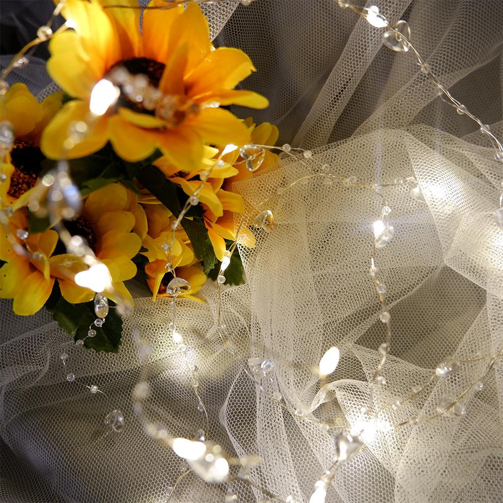Battery Pearl LED Lights, Pearl LED Copper String Lights Fairy Lights, Wedding Family Party LED Lights, Christmas Decoration Lights