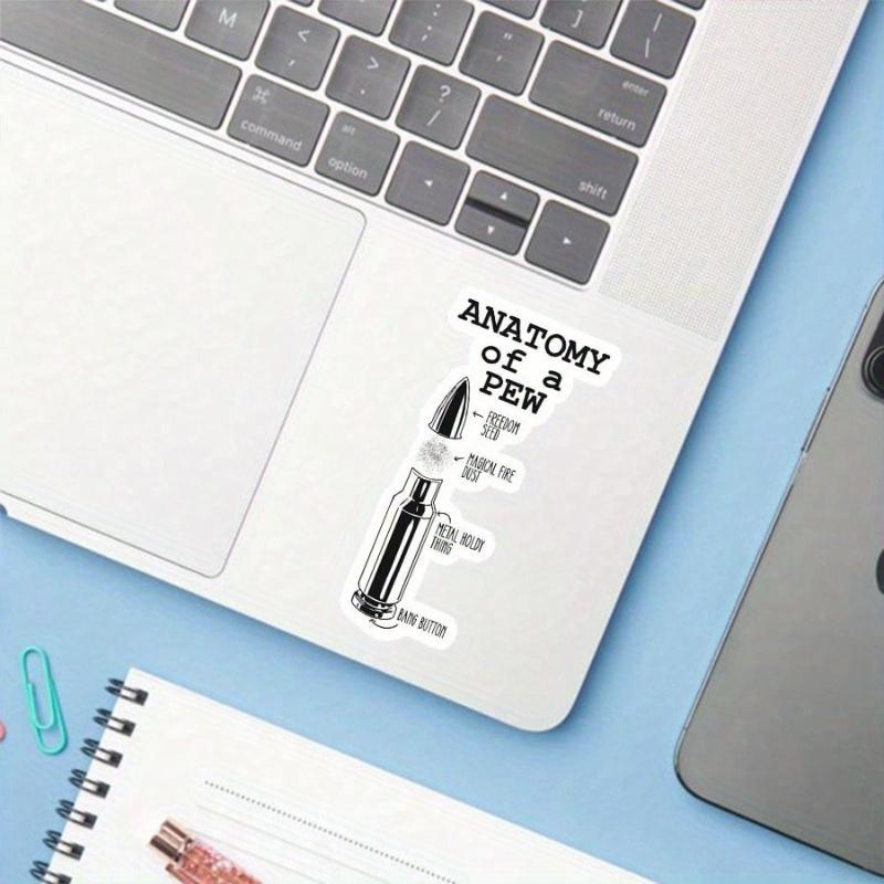 1pc Anatomy Of A Pew Sticker - Funny Military Decal For Laptops, - Waterproof Vinyl Decal - Quirky, Fun Design Ideal For Music And Humor Enthusiasts
