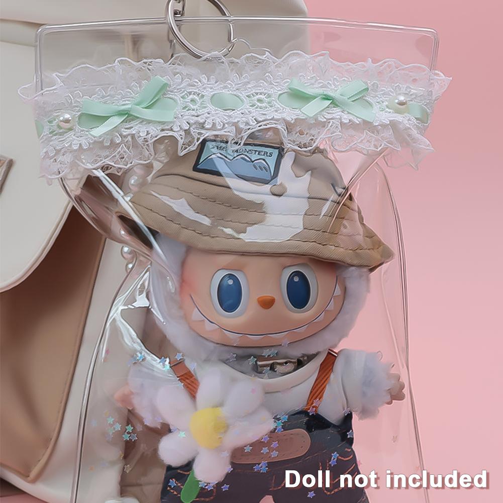 

1 шт. Кружевная коробка-сюрприз, чехол для хранения, аниме-украшения, коробка-органайзер, круглая плюшевая сумка для демонстрации кукол зелёный