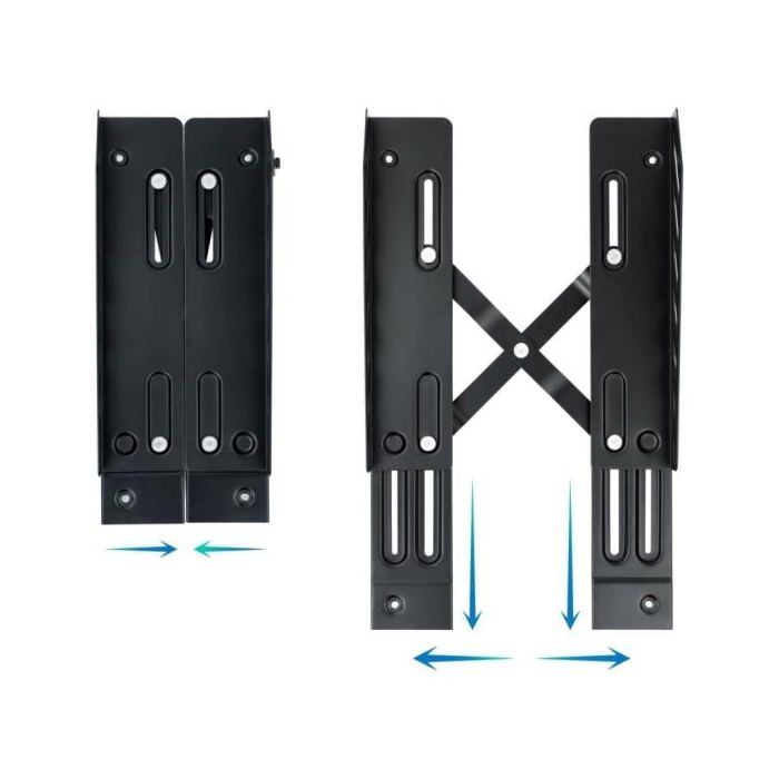 TOOQ UMCS0024-B - Support De Sol Avec Roulettes Pour Unité Centrale, Métal, Noir