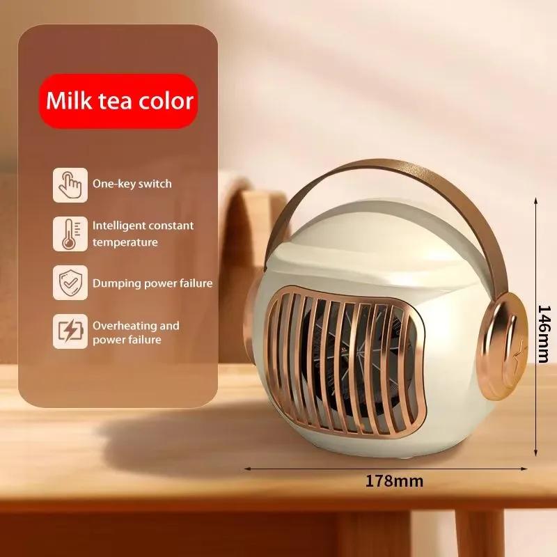 Portable Small Space 500W Heater Fast Heating Lightweight Desktop Warm Air Heater Indoor Office Household Warmer Fan