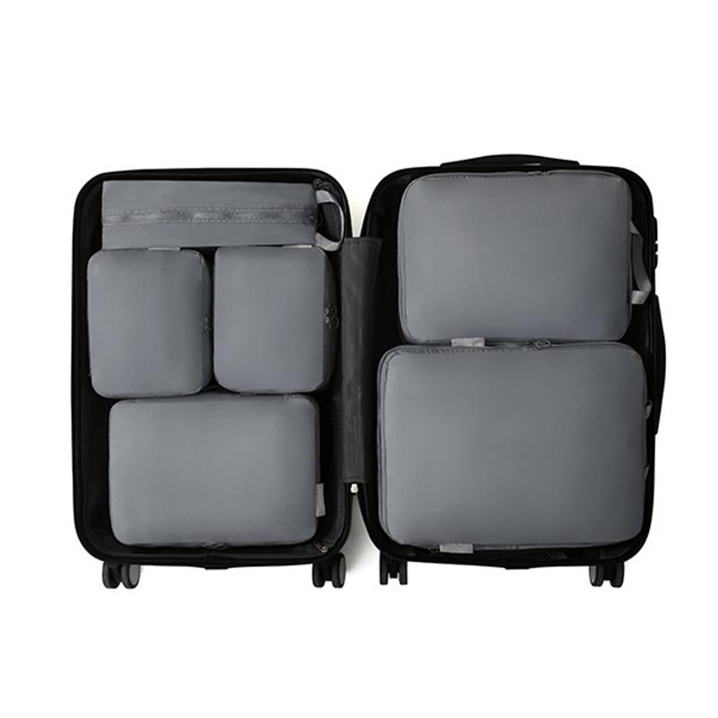 

6 шт. Дорожные компрессионные упаковочные кубики-сумки Водонепроницаемая ручная сумка для разделения и хранения одежды Портативные органайзеры для одежды в чемодан серый