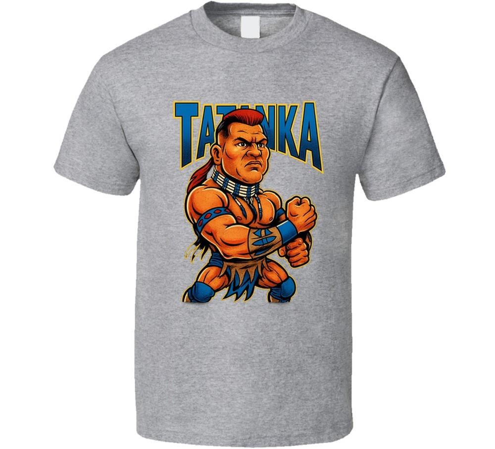 Татанка Легенда Рестлинга Ретро Карикатура на Рестлера Футболка Унисекс M