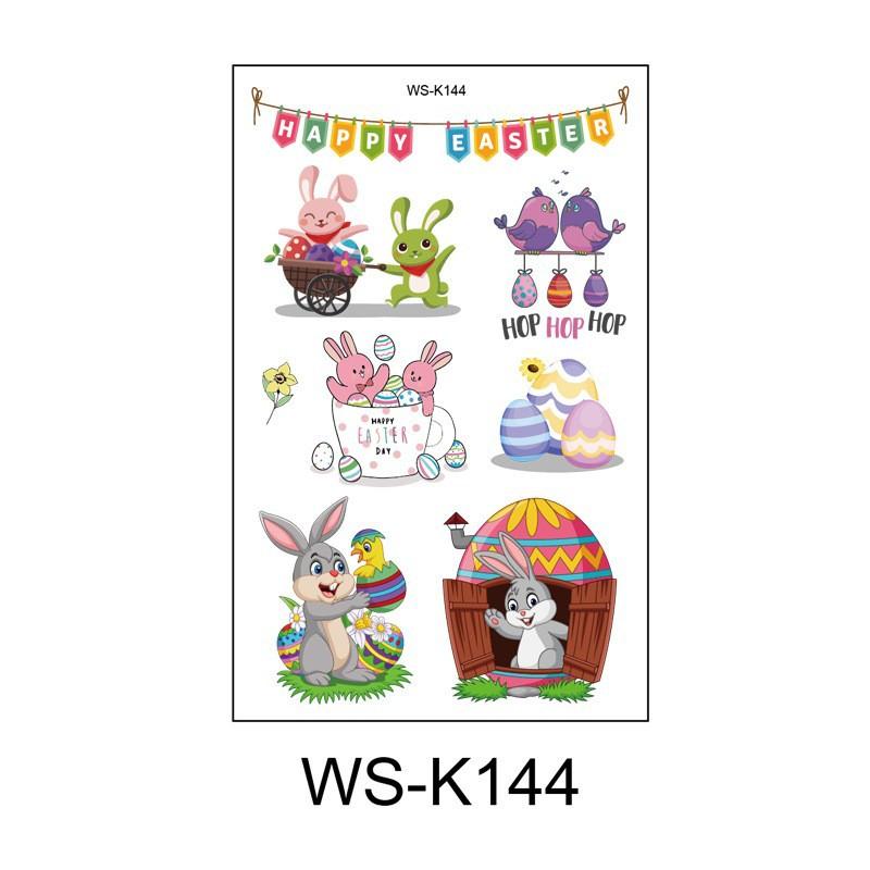 Cross Border Easter Party Egg Tattoo Sticker Waterproof Holiday Children's Cartoon Rabbit