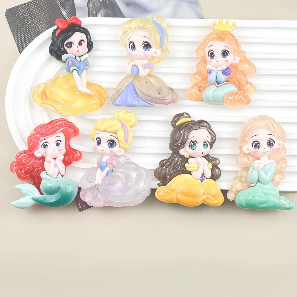 Luminous Mermaid Princess Resin Accessories: DIY Cream Glue Hair Clip & Magnet Material