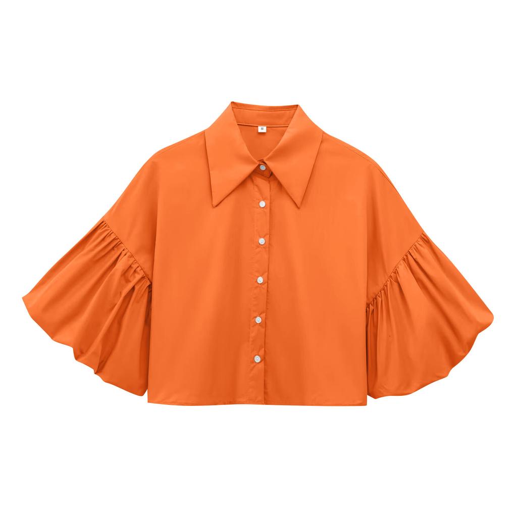 Women's Casual Floral Print V-Neck Short Sleeve Decorative Button T-Shirt Top