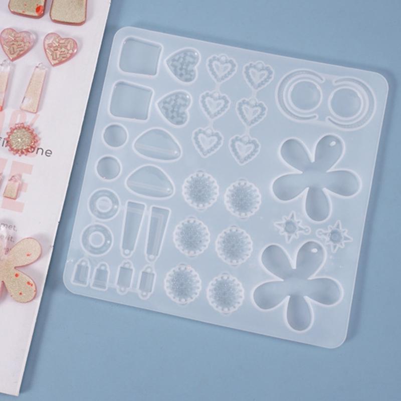 Crystal Epoxy Resin Mold DIY Crafts Jewelry Pendant Mold Handmade Multi-style Earrings Eardrop Danglers Silicone Mould