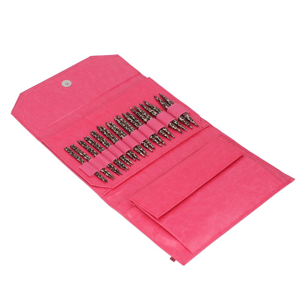 Knitting Needles Set Removable Circular Leopard Print Knitting Needles Sweater Needle Gauge Buttons