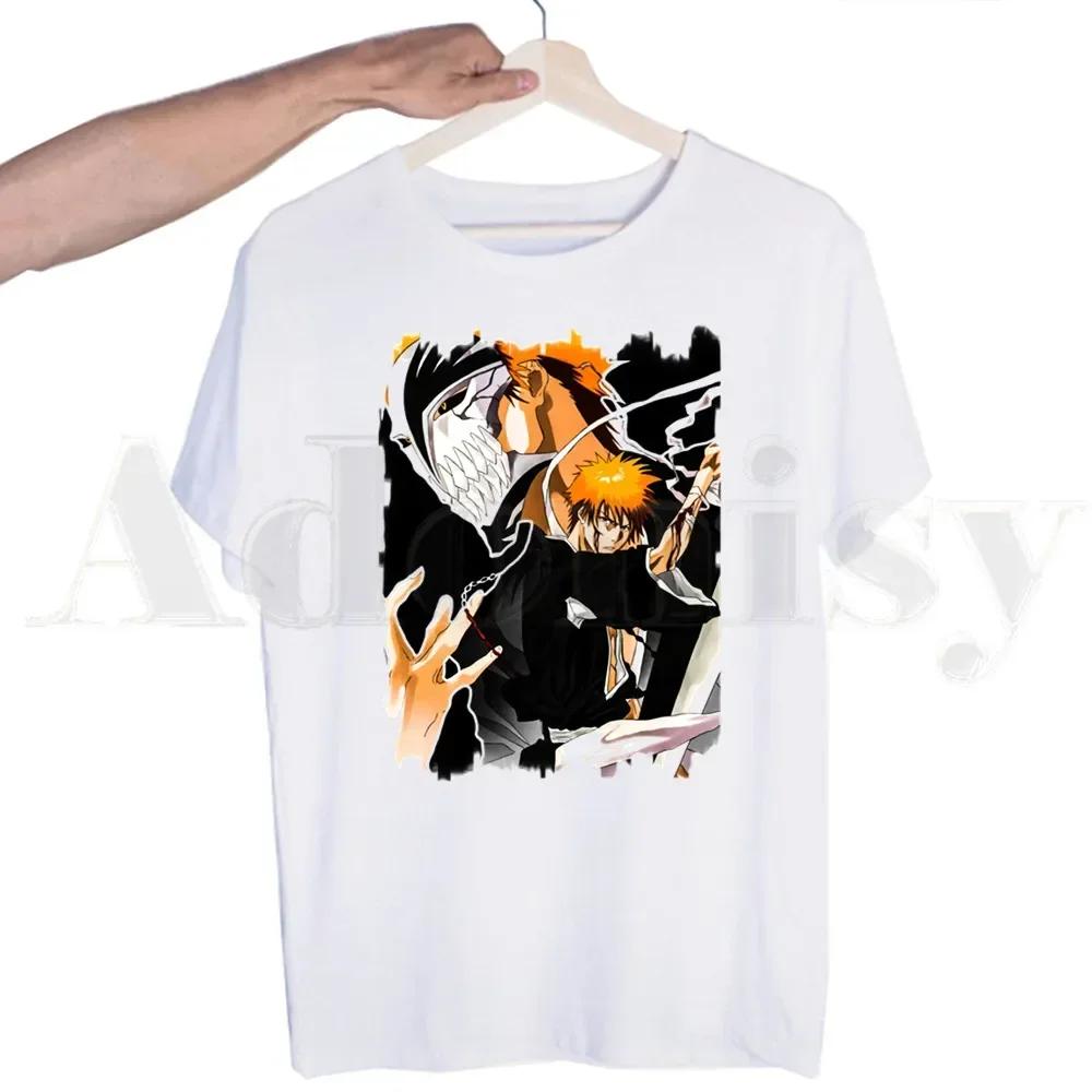 Bleach Anime Kurosaki ichigo Zaraki Kenpachi Tshirts Men Fashion Summer T-shirts Tshirt Top Tees Streetwear Harajuku Funny