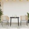 VidaXL Garden Dining Set Cushions 3pcs Brown Poly Rattan Glass 3334520