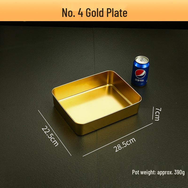 Stainless Steel Deep Snack Plate with Lid - Rectangular Baking Pan and Narrow Tray