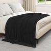 Black Throw Blanket 150 X 200 Cm Fleece