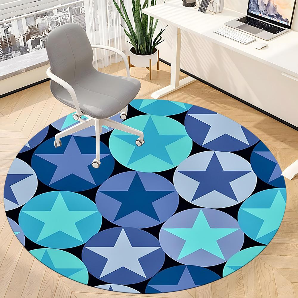 1pc Star Circle Pattern Chair Carpet for Office, Non-slip, Soft and Durable Office Rug, Perfect for Office yy251227158