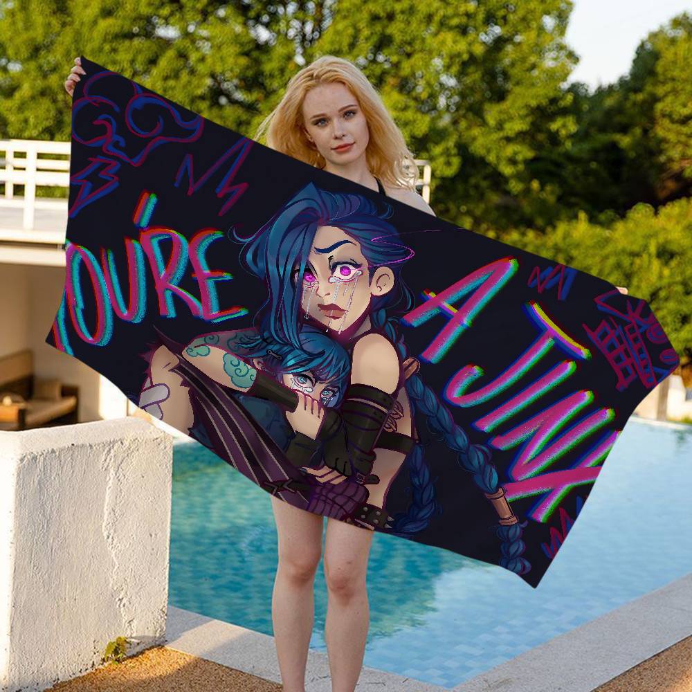 Anime A-Arcane Bath Towel Microfiber Soft Water Absorbing Breathable For Girl Kids Decorative Cartoon Beach Towel