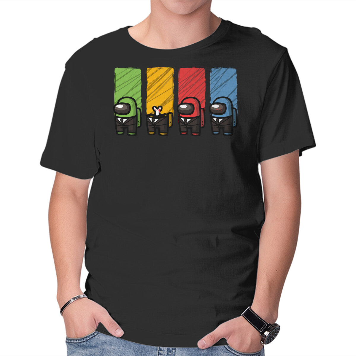 Unisex Crew Neck T-Shirt Reservoir Impostors Graphic Short Sleeve Casual Tee XXXXL