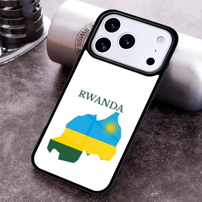 Rwanda Flag Phone Case For iPhone 17,16e,15,14,13,12,11,Mini,Pro,MAX soft Silicone Cover