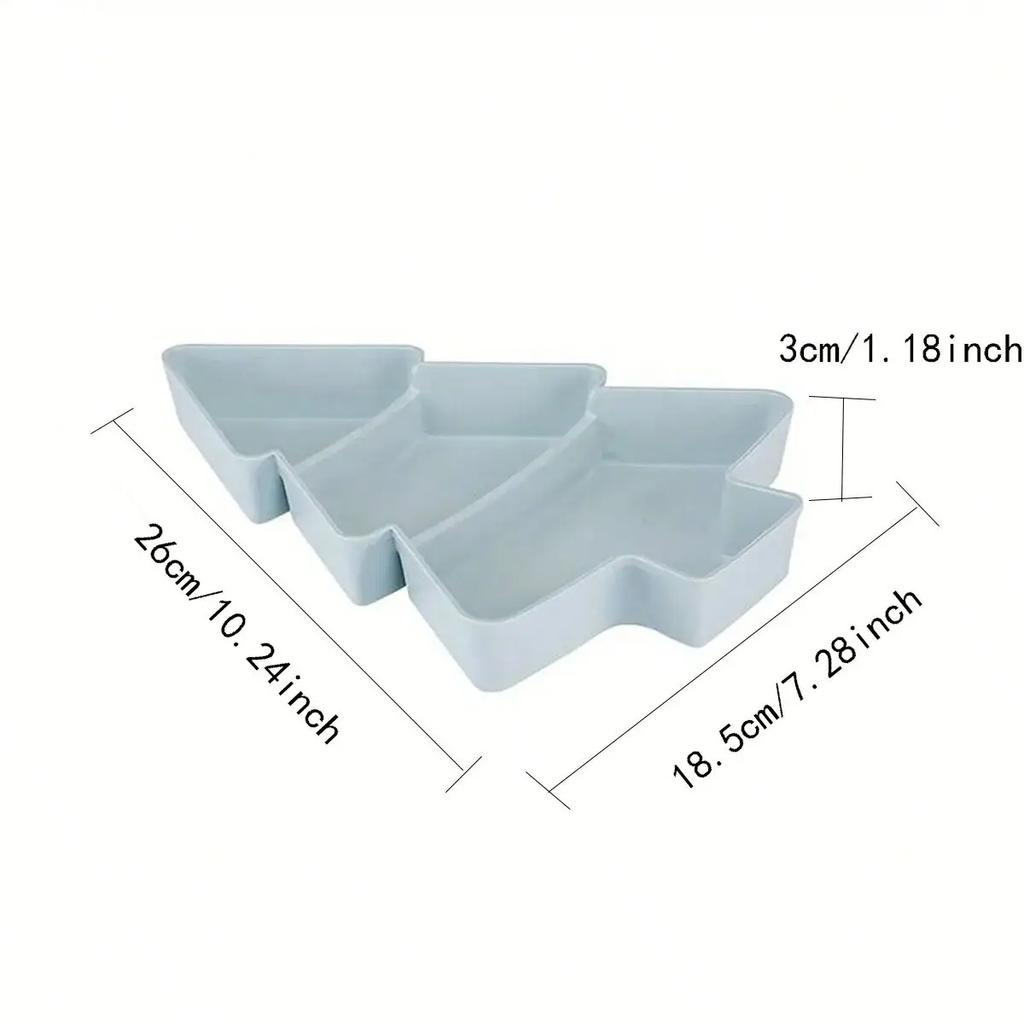 1pc - Creative Christmas Tree Shape Fruit Plate Household Nuts Snacks Plates Portable Dishes Serving Tray For Christmas Party