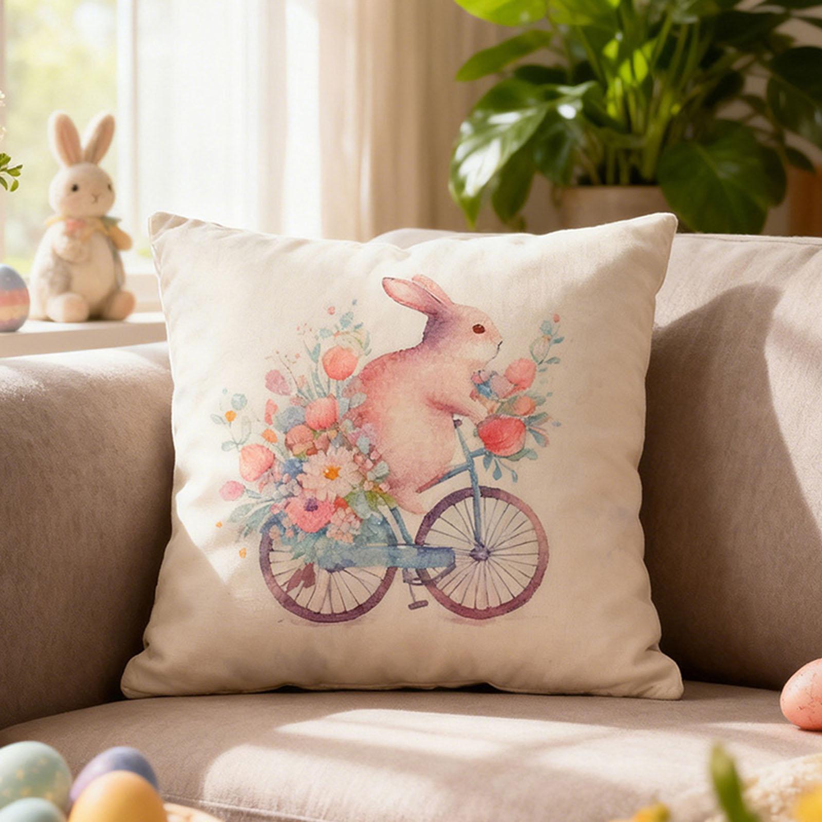 

Easter pillowcases, cute bunny pillowcases, living room sofa pillowcases, Easter holiday decorations one size