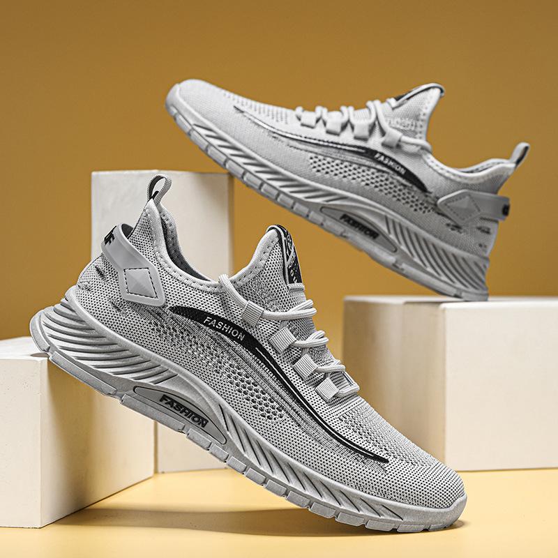 Putian Summer Single Mesh Casual Breathable Shoes Versatile Trendy Shoes Mesh Flying Woven Shoes Hollow Sports Shoes Men's Running Shoes