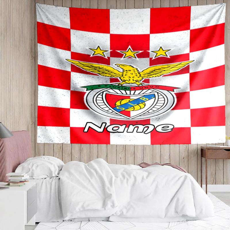 1PC Custom Name Tapestry Benfica Football Crest Tapestry Accessories for Bedroom,Livingroom, dormitory Room Wall Decor, Fan Birthday Gifts