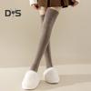 1 Pair Women Winter Socks Tihick Plush Over Knee Socks Anti-slip Solid Color Warm Thickened Stockings Warmth Socks for Various Occasions
