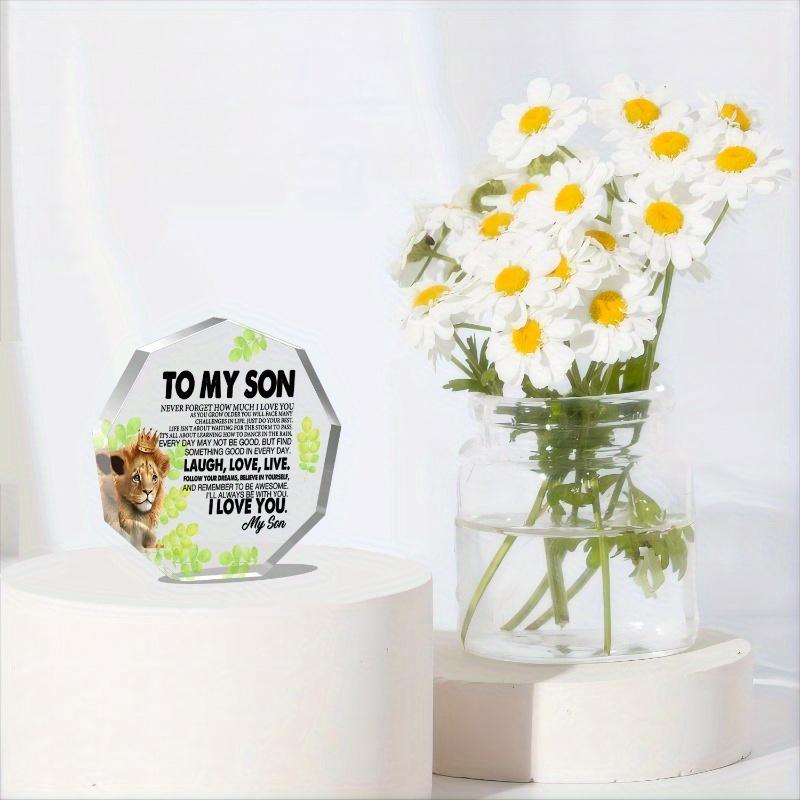"To My Son" Clear Acrylic Sign - Heartfelt Gift from Mom for All Occasions