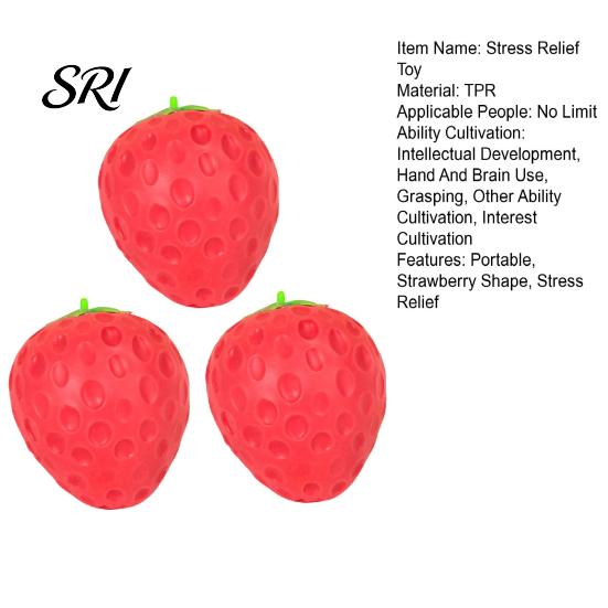 Strawberry Anti-stress Toy 1/2/3Pcs Simulated Squeeze Stress Relief Fake Fruit Fidget Anxiety Reduction Soft Stretchy Sensory Ball Relaxation