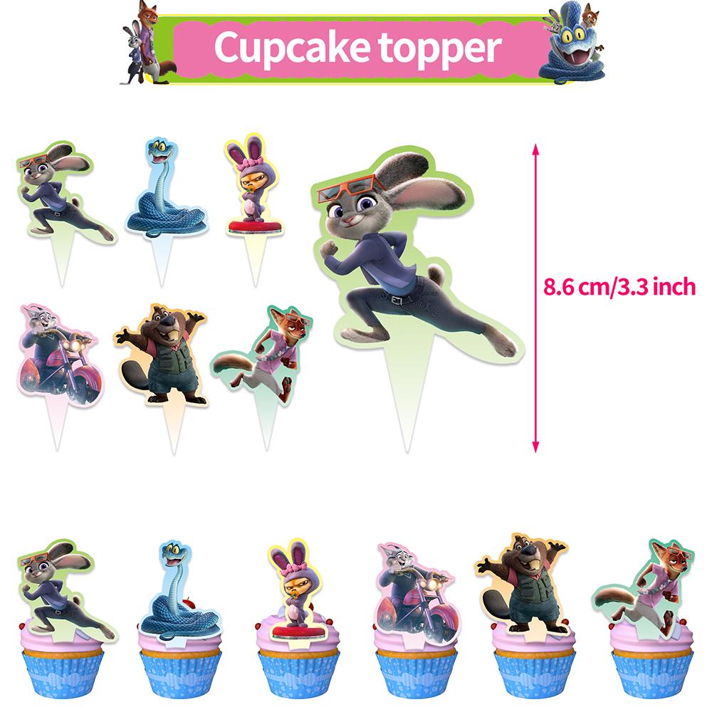 30pcs Zootopia Party Supplies Include Banner, Cake Topper, Balloons