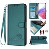 For Samsung Galaxy A16 4G/Galaxy A16 5G Case with Strap RFID Blocking Leather Wallet Phone Cover Cat Mouse Pattern