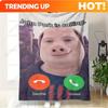 Custom 230Gsm John Pork Call Funny Design High-Definition Print Blanket, Perfect For Living Room, Office, Sofa, Dorm, Travel Bla