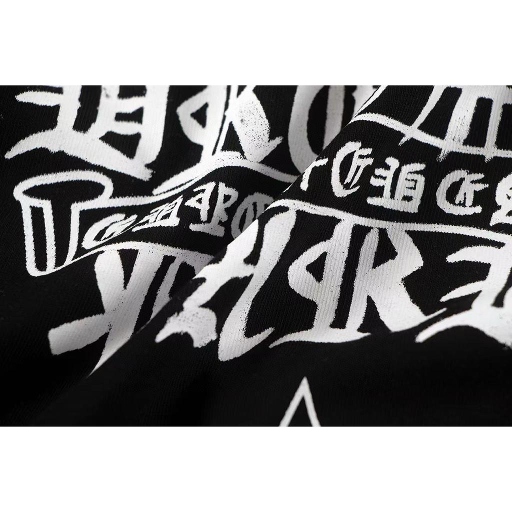 W372 CHROME HEARTS 2025 Summer New High Quality Cotton Round Neck Loose Large Size Men's and Women's T-shirt Couple T-shirt