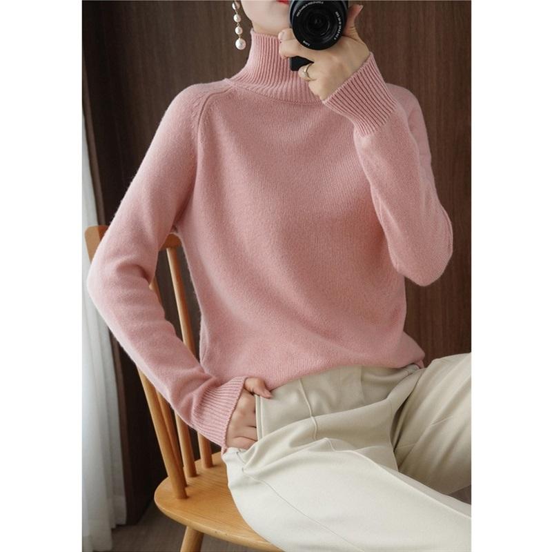 Stand-up Collar Sweater Women's Autumn And Winter Thick Section Korean Women's Solid Color Pullover Loose Knitted Long-sleeved Bottoming