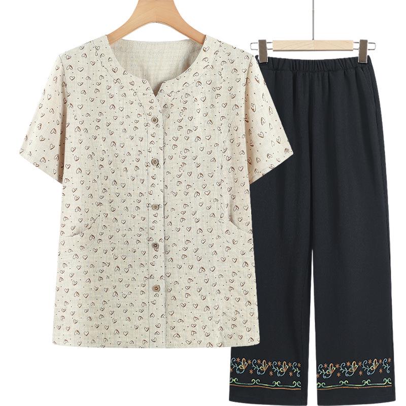 Cardigan de Algodón Puro de Manga Corta Estilo Nuevo 2026 para Mujeres de Mediana Edad y Mayores
