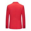 Men Suit Coat Lapel Notch Collar Single Button Long Sleeves Contrast Color Slim