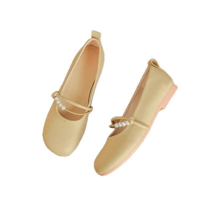 Soft Leather Flats French Mary Flat Women's Shoes Fairy 2025 Summer New Skirt Shallow Mouth Soft Sole Single Shoes Two Wear