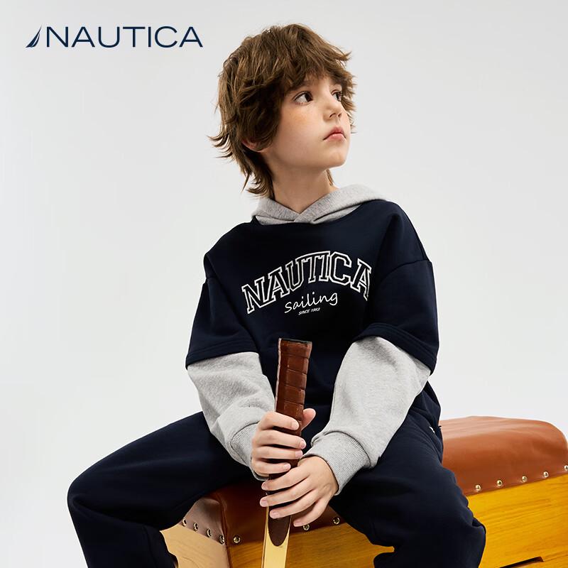 Nautica Kids' Faux Two-Piece Hooded Sweatshirt
