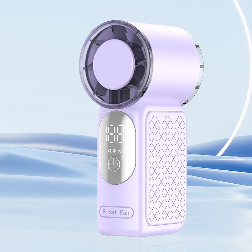 199 Speed Levels Mini Handheld Fan High Speed LED Display Pocket Fan Air Cooling USB Rechargeable Brushless Motor Cooling Fan