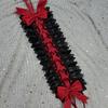 Gothic Lolita Spitzen Schleifen Stirnband - Schwarz Rot Dienstmädchen Haaraccessoire