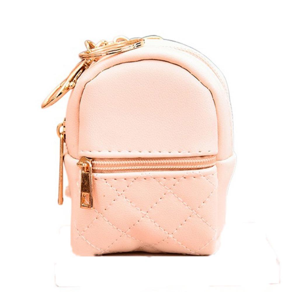 Long Strap Earphone Mini Storage Bag Backpack Shape PU Small Wallet PU Mini Coin Purse  Data Cable