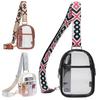 Clear Crossbody Purse Bag with Adjustable Shoulder Strap Zipper Closure Waterproof Phone Glasses Bag for Women