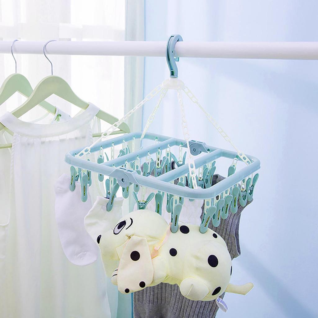 Laundry Hanger Foldable Laundry Clothespin Drying Rack Foes