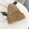 Klassische Damen Chenille Samt Wintermütze Retro Beanie Mütze Vintage Gerippt Gestrickt Fischer Hip Hop Einfarbig Sturmhaube
