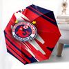 Tiburones Rojos, Veracruz Automatic Folding Umbrella  8 Ribs, Durable Iron Frame, Bright Color Pattern Compact Travel Umbrella, Suitable for