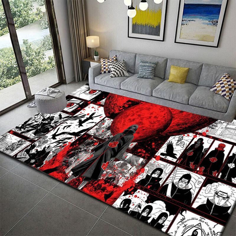 

Naruto Red Cloud Pattern Rug Soft Non-Slip Plush Mat for Home Indoor Decor 60x90cm