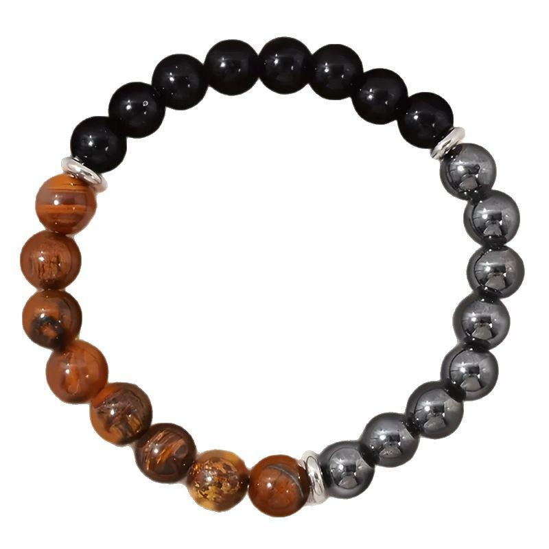 TK Cross-border Tiger's Eye Obsidian Hematite Elastic Bracelet
