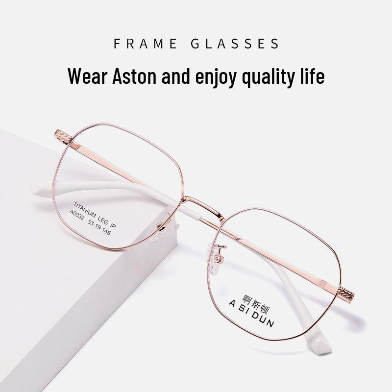 

Aston A6032 Полутитановые Очки с Полной Оправой Полигональной Формы: Стильная, Модная, Готовая к установке линз для коррекции зрения защита для глаз. Rose Gold; Non-Prescription; None
