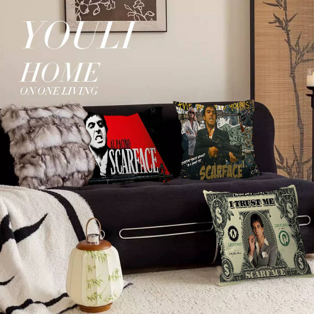 Classics S-Scarface 1983 Film Personalized picture text home decorative pillows Household Gifts 45x45cm
