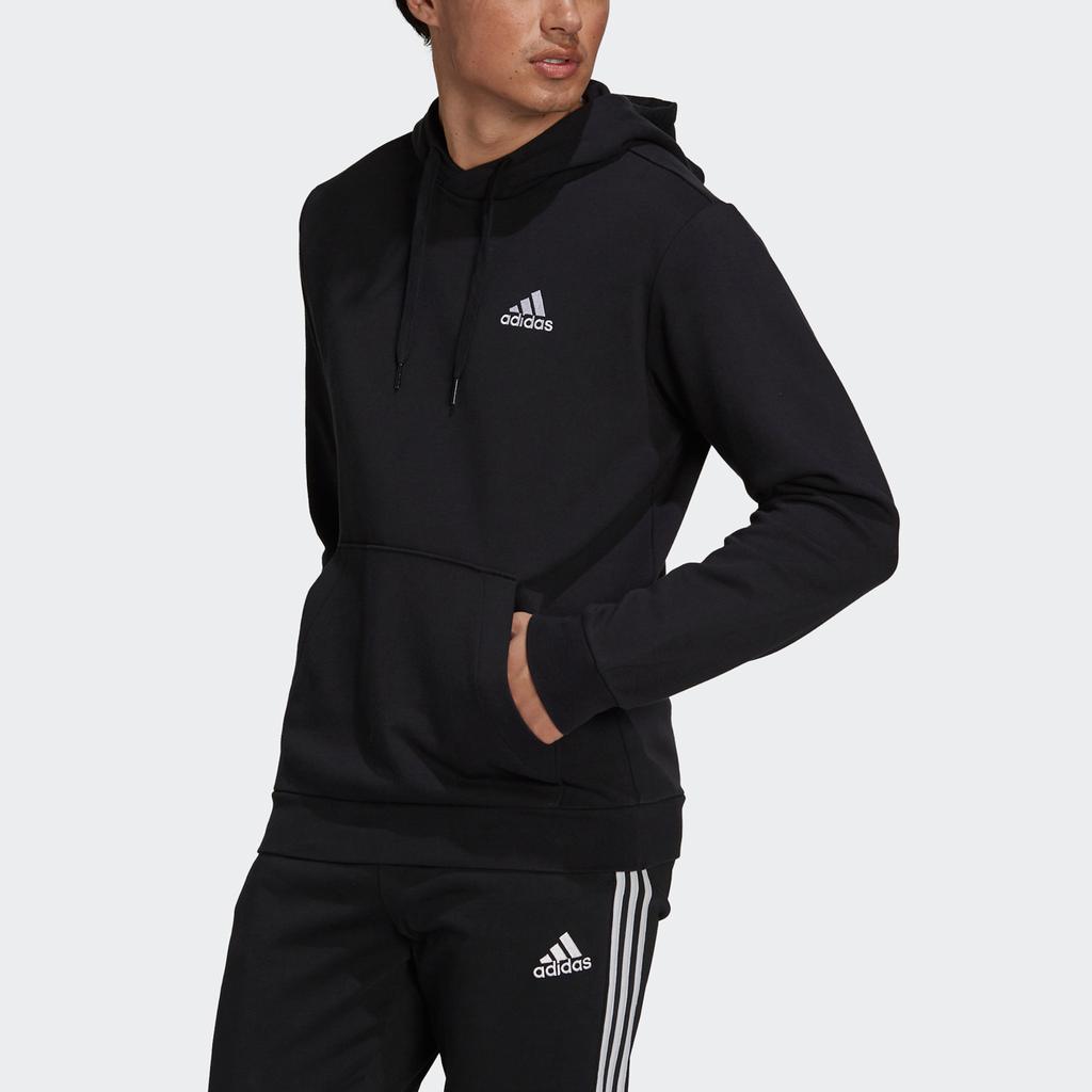 Adidas Feelcozy Hooded Sweatshirt With Logo Men Tops Black GV5294