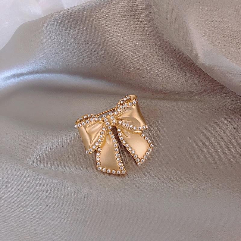 Perlová brož s mašlí Barokní Trendy Elegantní Brožové špendlíky Párty Svatba Dárky