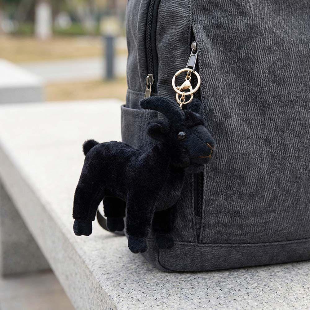 Simulation White Lifelike Goat Pendant Cute Mini Goat Plush Doll Bags Decor